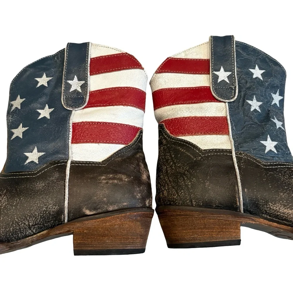 Roper American Beauty Flag Ankle Boots, Sz 9 - Picture 13 of 16